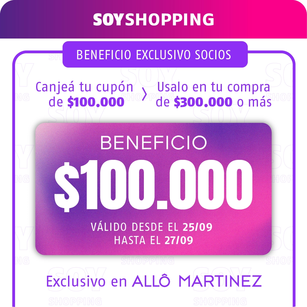 Benenficio por 100.000 en compras superiores a 300.000 en Allô Martinez