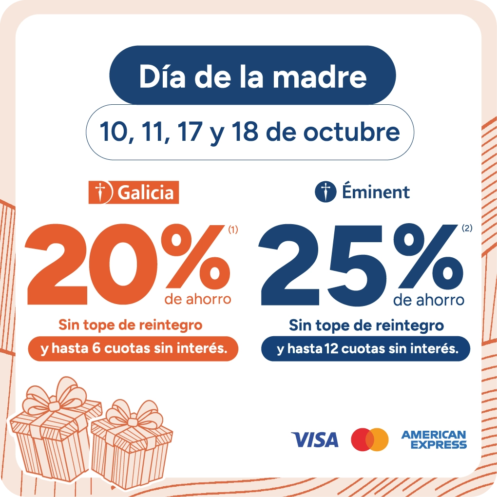 Día de la madre con galicia  Válida todos los Sábados y Domingos comprendidos entre el 10/10/2026 y el 18/10/2026