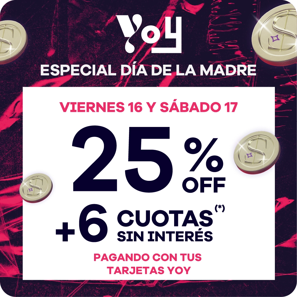 Yoy 25% de descuento y en 6 cuotas (*)